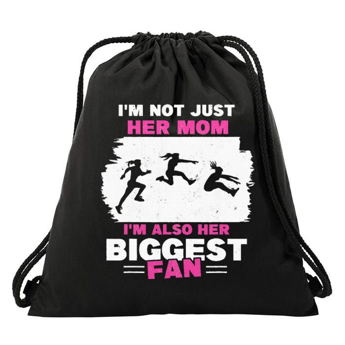 Triple Jumper Track And Field Mother Mom Of Long Jump Drawstring Bag