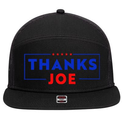 Thanks Joe Thank You Joe Biden Thank You President 7 Panel Mesh Trucker Snapback Hat