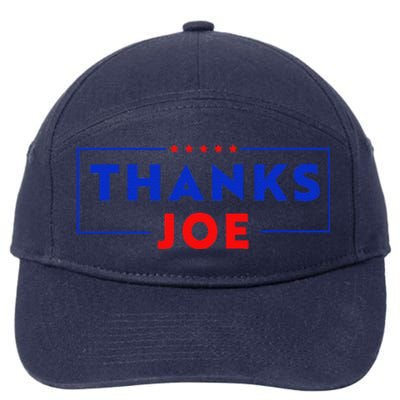 Thanks Joe Thank You Joe Biden Thank You President 7-Panel Snapback Hat