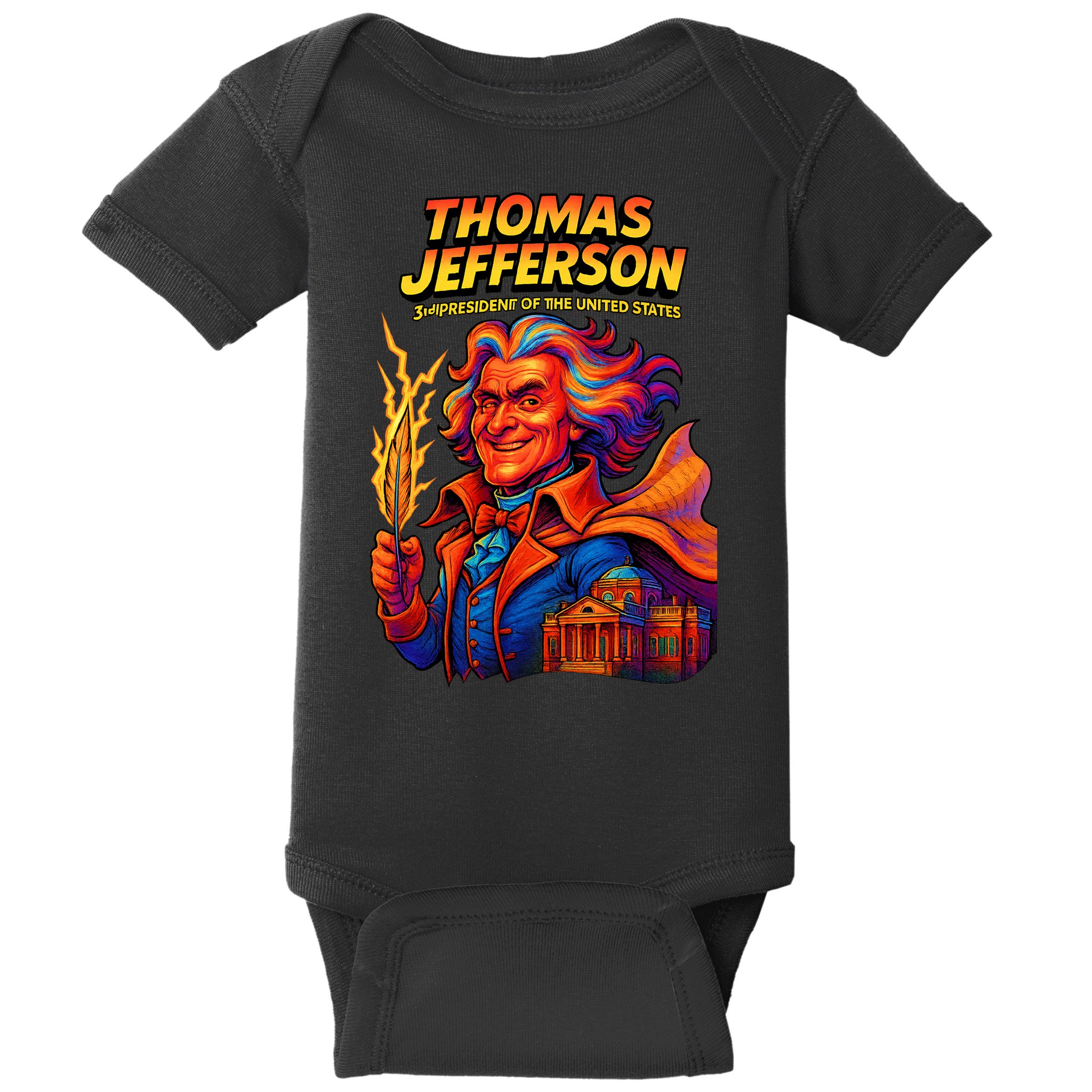 Thomas Jefferson The 3rd President Presidential Chronicles Baby Bodysuit
