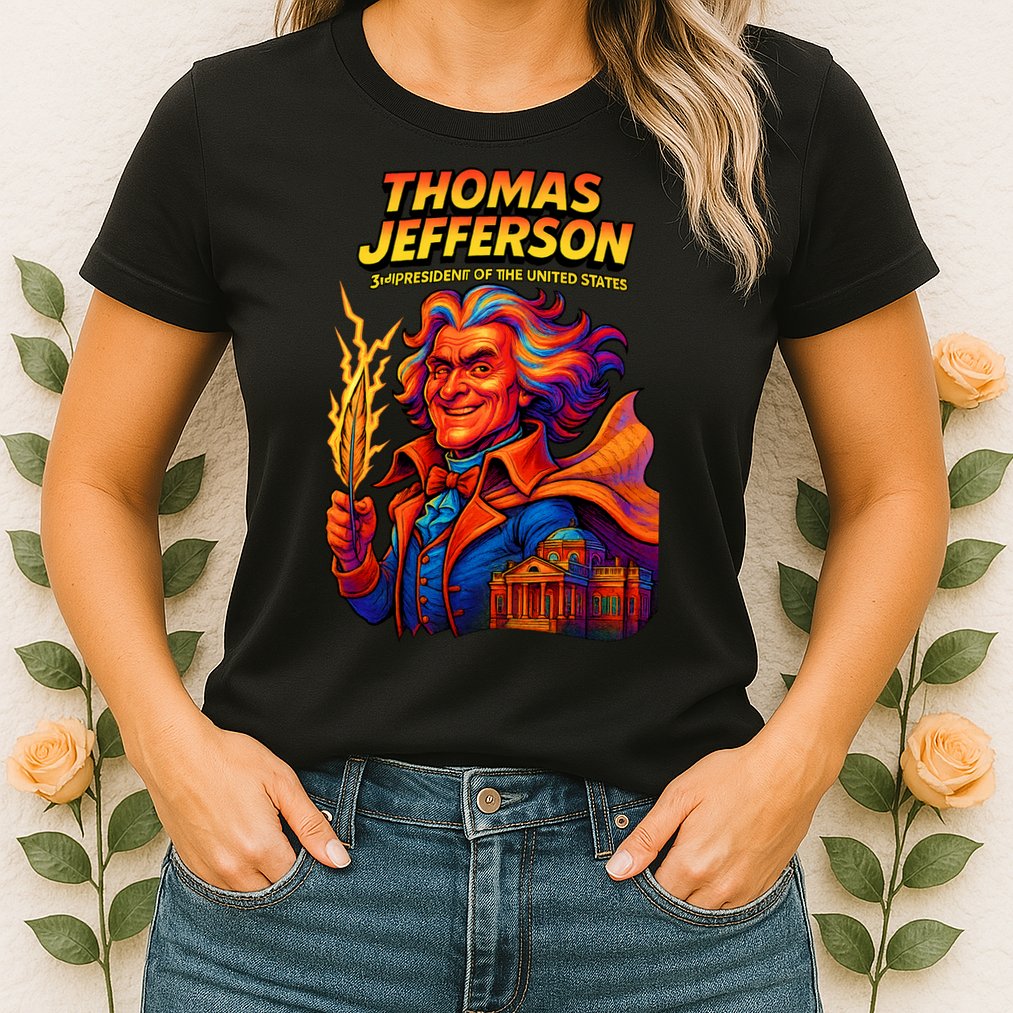 Thomas Jefferson The 3rd President Presidential Chronicles Womens T-Shirt