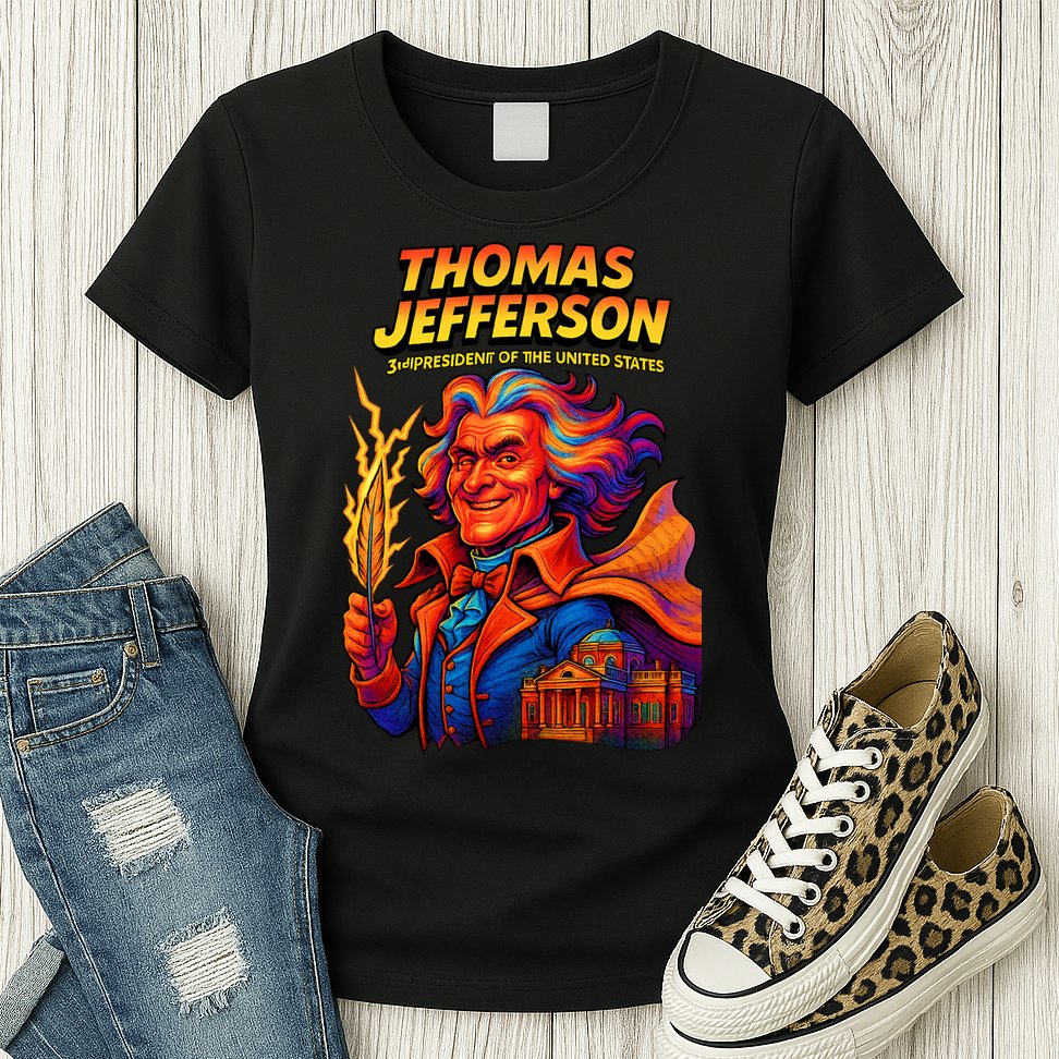 Thomas Jefferson The 3rd President Presidential Chronicles Womens T-Shirt