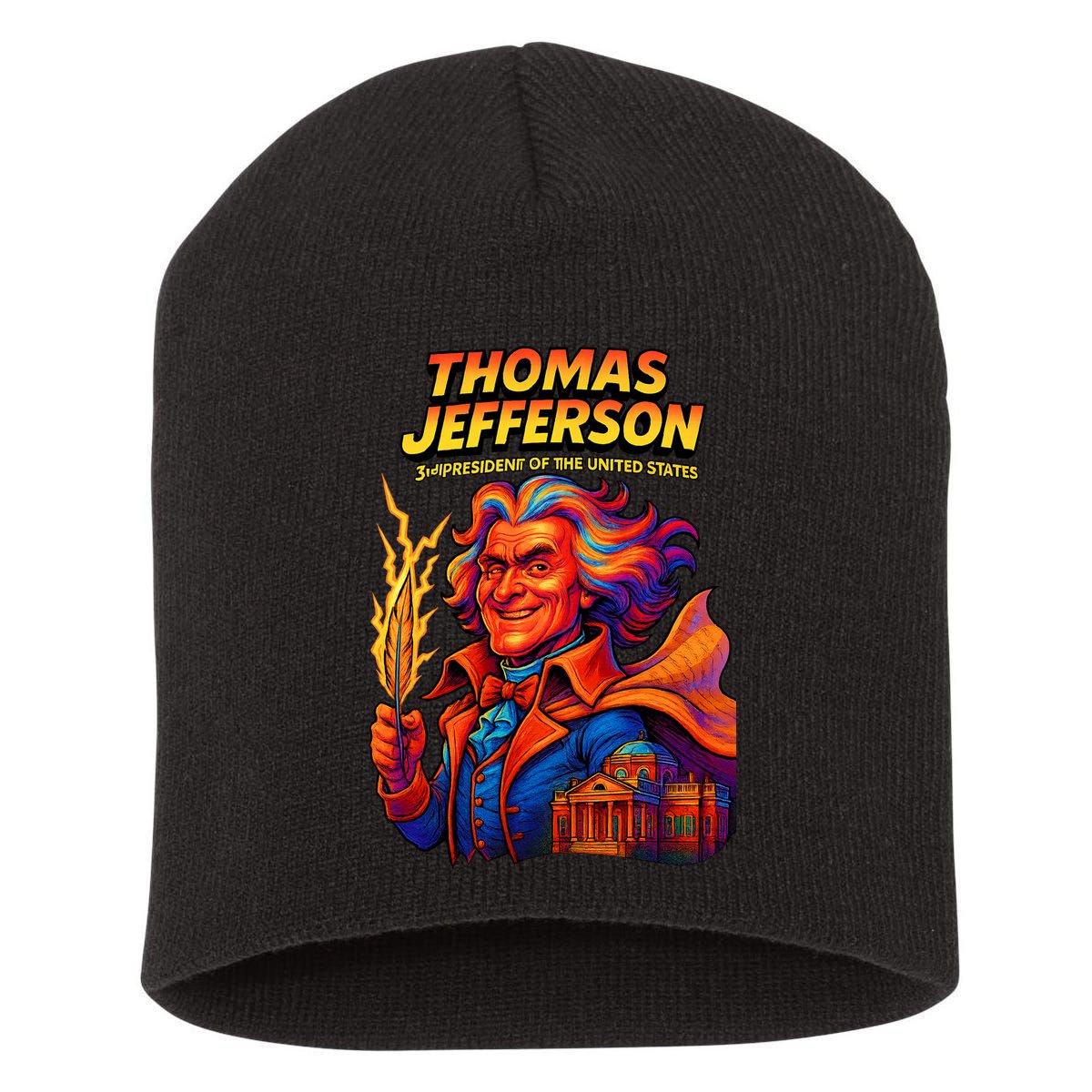 Thomas Jefferson The 3rd President Presidential Chronicles Short Acrylic Beanie