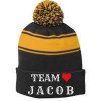 Team Jacob Stripe Pom Pom Beanie