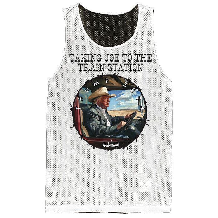 Taking Joe To The Train Station Trump 2024 Mesh Reversible Basketball Jersey Tank