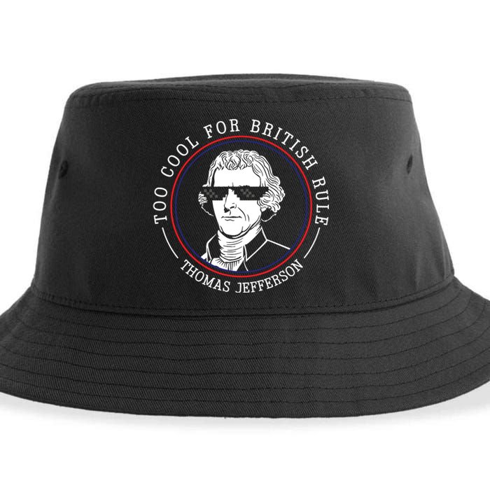 Thomas Jefferson Too Cool For British Rule Patriotic Sustainable Bucket Hat