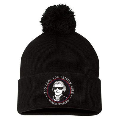 Thomas Jefferson Too Cool For British Rule Patriotic Pom Pom 12in Knit Beanie