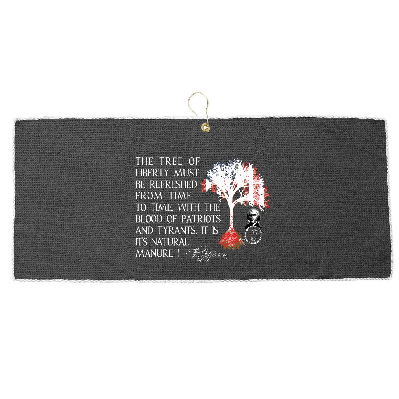 Thomas Jefferson Tree Of Liberty Large Microfiber Waffle Golf Towel