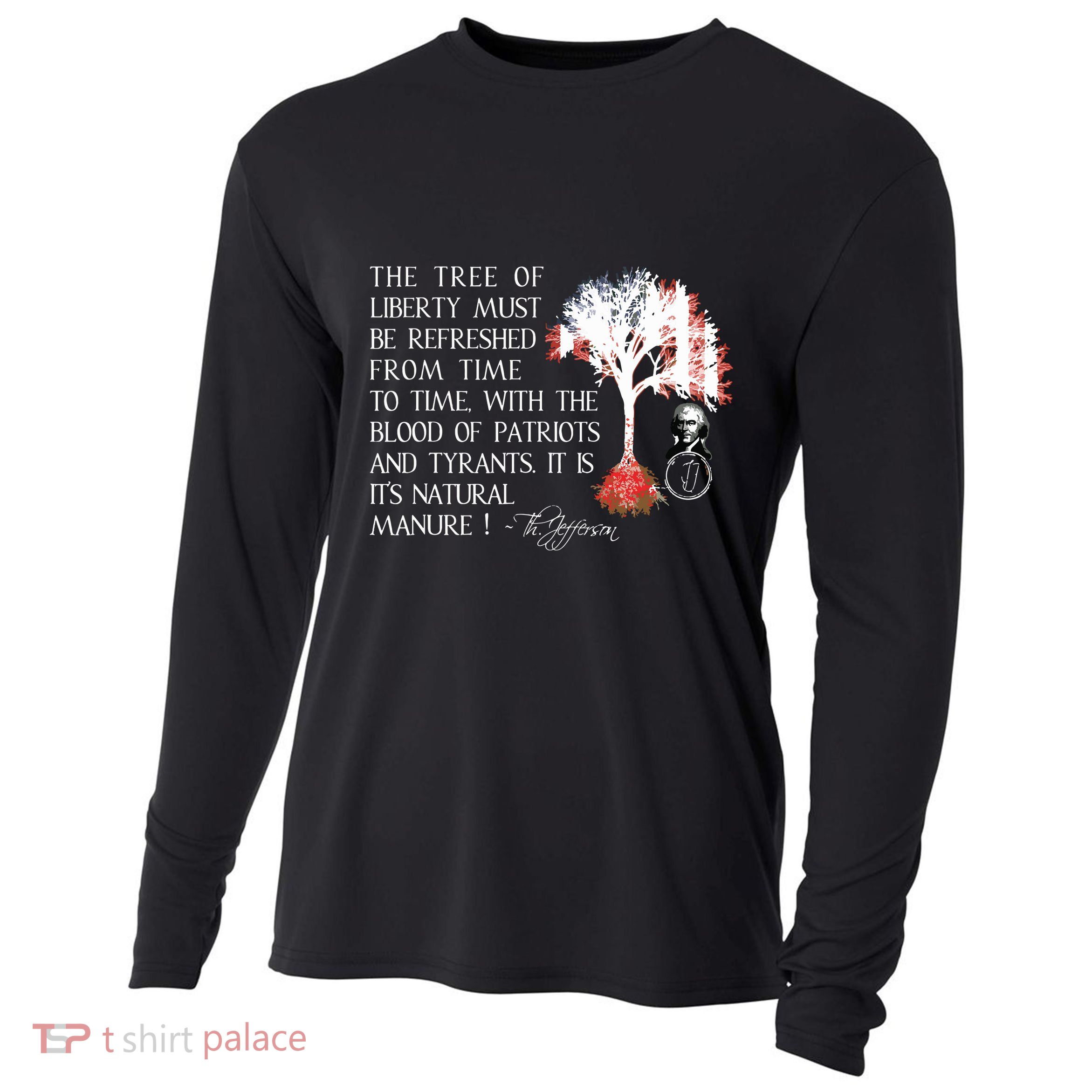Thomas Jefferson Tree Of Liberty Cooling Performance Long Sleeve Crew