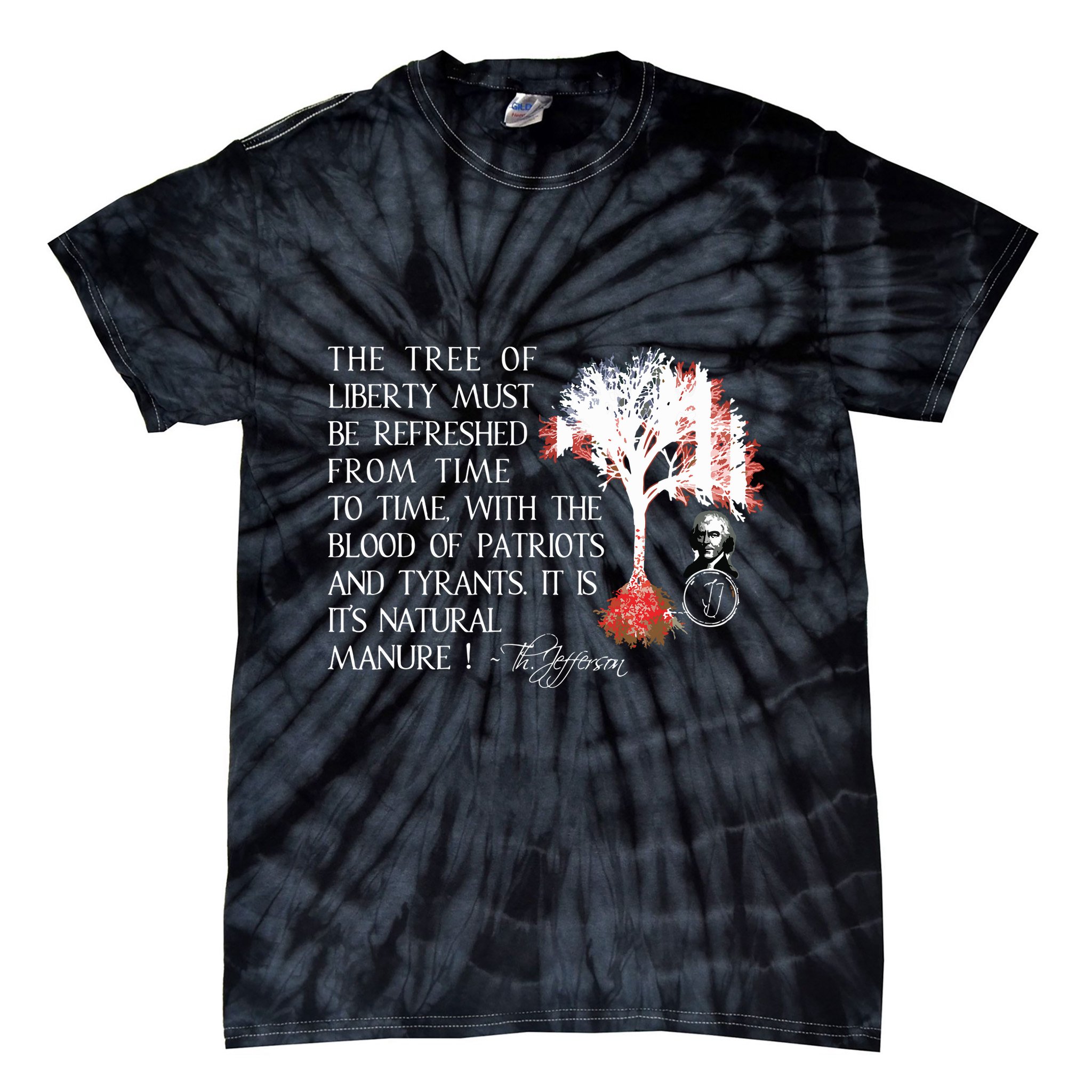 Thomas Jefferson Tree Of Liberty Tie-Dye T-Shirt