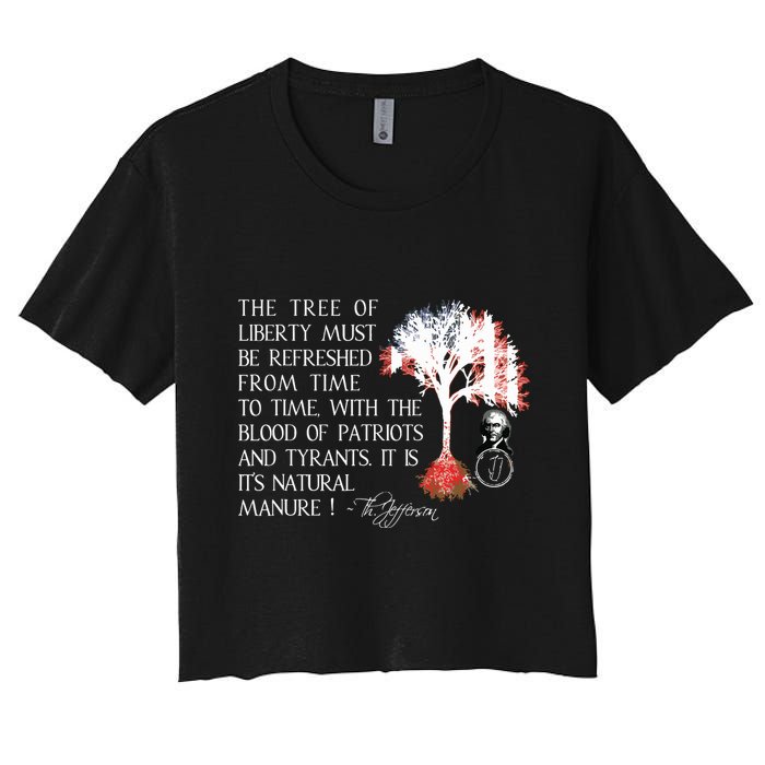 Thomas Jefferson Tree Of Liberty Women's Crop Top Tee