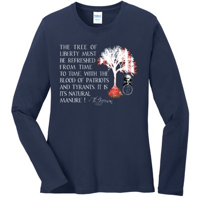 Thomas Jefferson Tree Of Liberty Ladies Long Sleeve Shirt