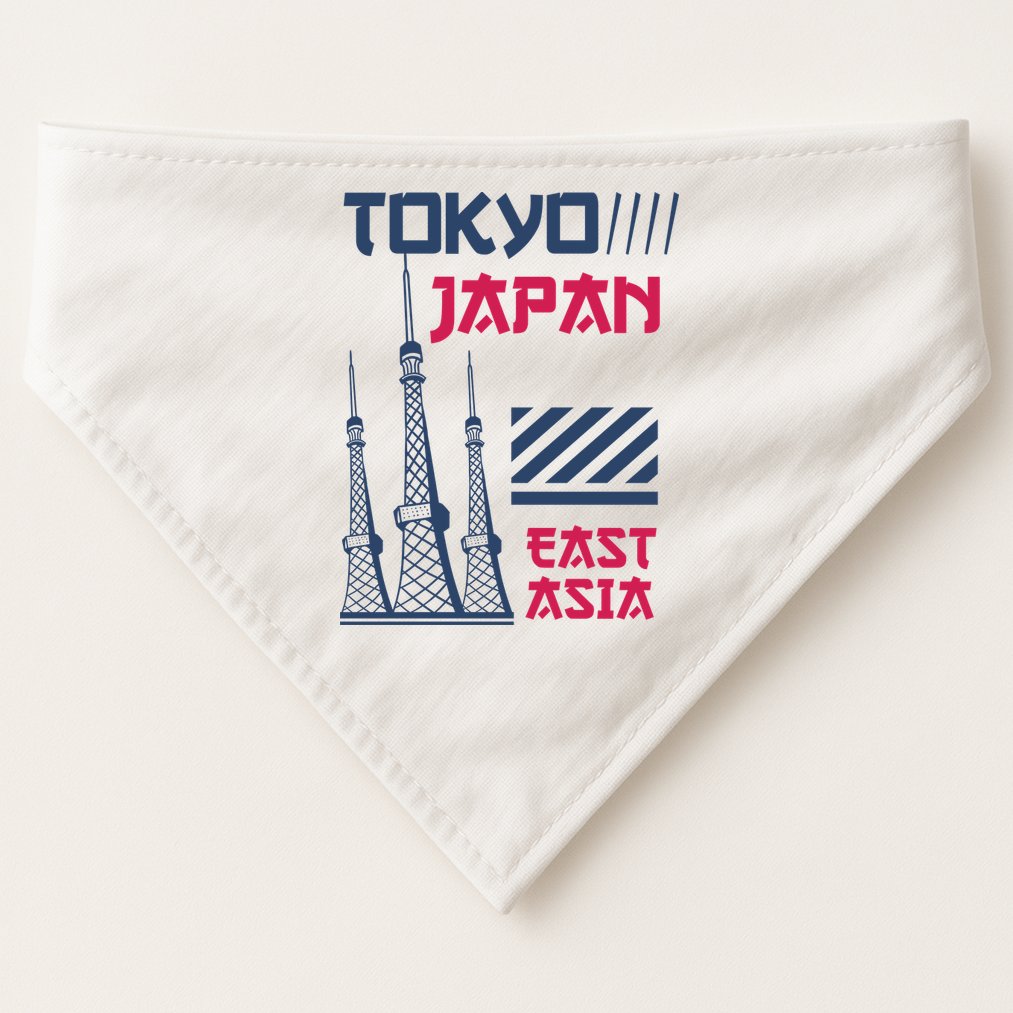 Tokyo Japan USA-Made Doggie Bandana