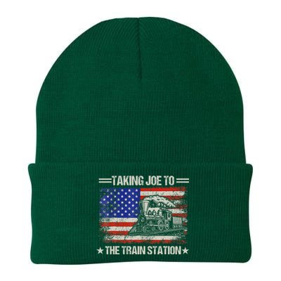 Taking Joe To The Train Station Trump 2024 Knit Cap Winter Beanie