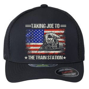 Taking Joe To The Train Station Trump 2024 Flexfit Unipanel Trucker Cap