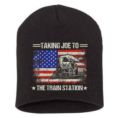 Taking Joe To The Train Station Trump 2024 Short Acrylic Beanie