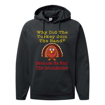 Thanksgiving Joke Turkey Drumsticks Band Drummer Performance Fleece Hoodie