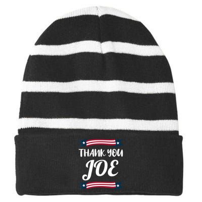 Thanks Joe Thank You Joe Biden Striped Beanie with Solid Band