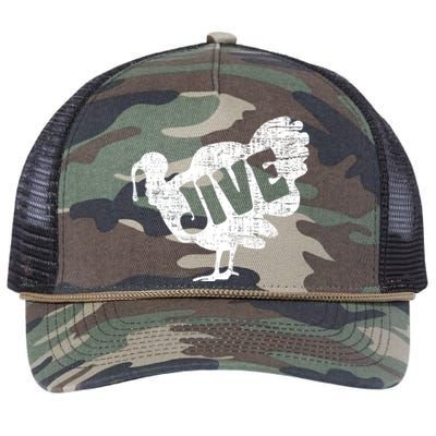 Thanksgiving Jive Turkey Retro Rope Trucker Hat Cap