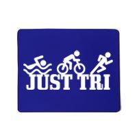 Triathlon Just Tri Swim Bike Run Funny Triathlete Gift Mousepad