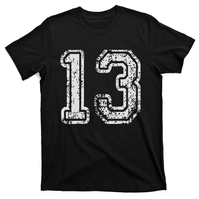 Team Jersey Uniforms Number 13 Thirteen School Sports Bdays T-Shirt