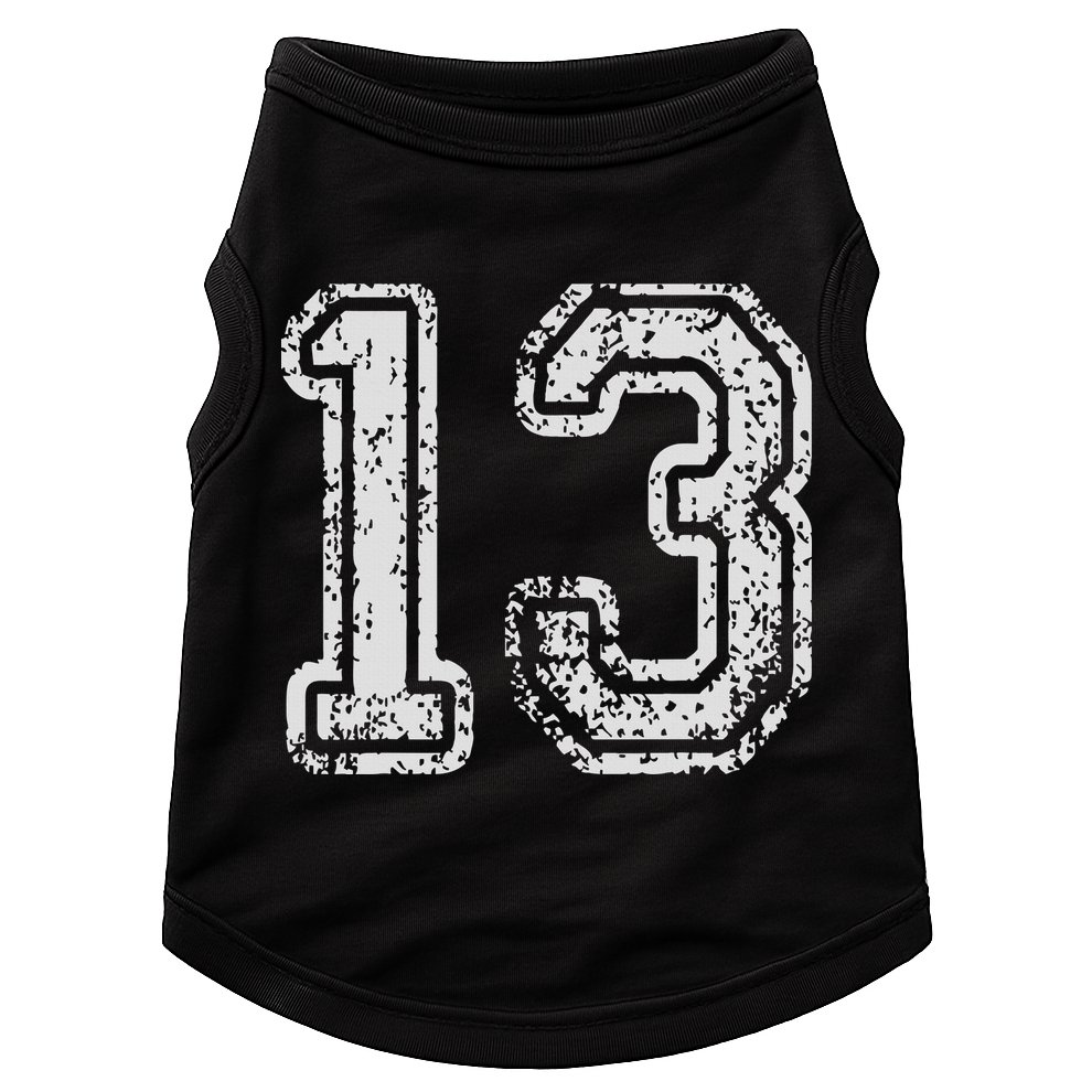 Team Jersey Uniforms Number 13 Thirteen School Sports Doggie Tank