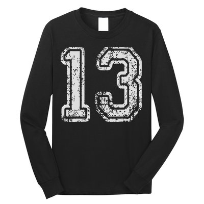 Team Jersey Uniforms Number 13 Thirteen School Sports Long Sleeve Shirt