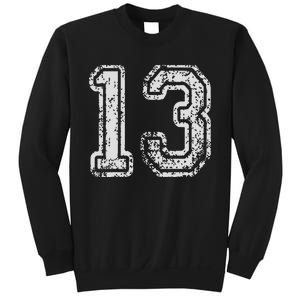 Team Jersey Uniforms Number 13 Thirteen School Sports Sweatshirt