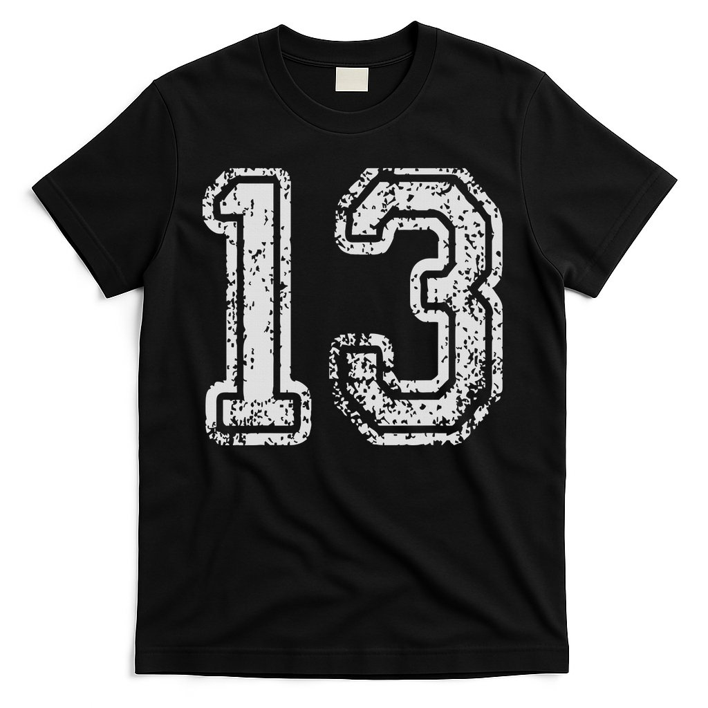 Team Jersey Uniforms Number 13 Thirteen School Sports T-Shirt