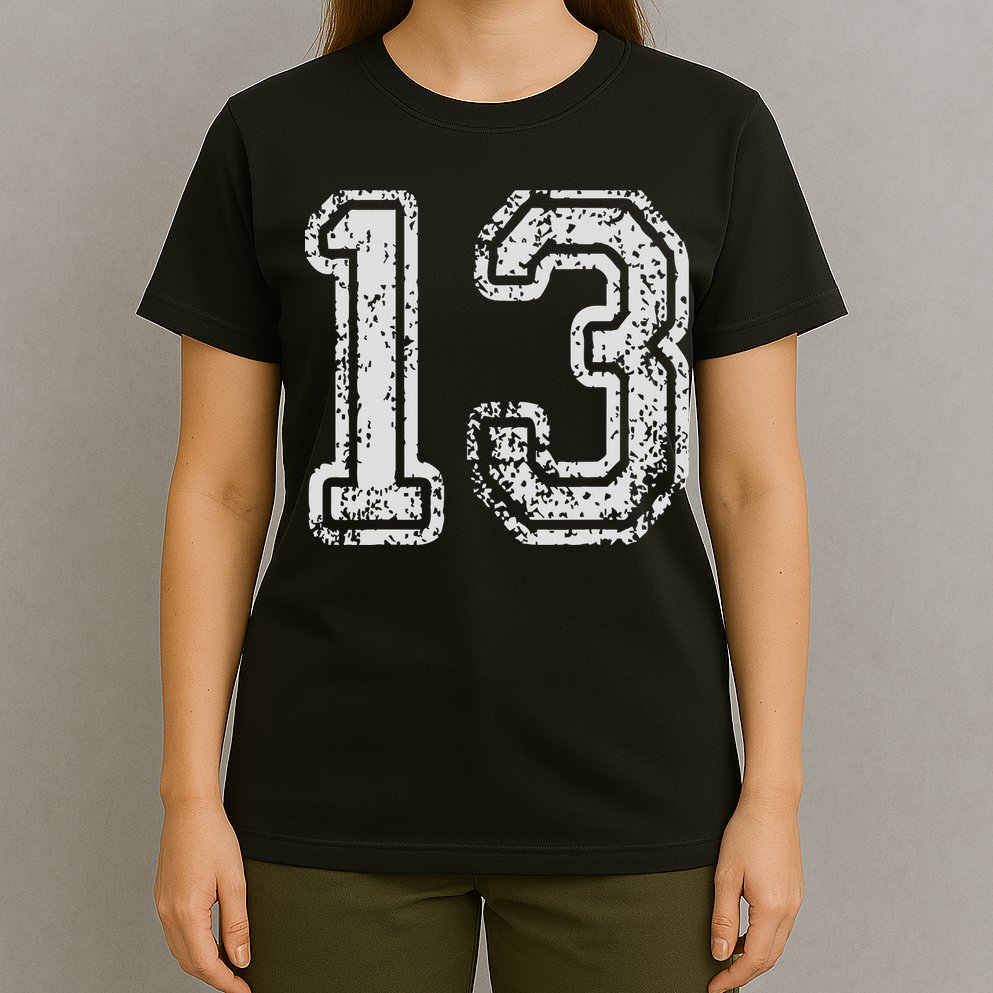 Team Jersey Uniforms Number 13 Thirteen School Sports T-Shirt
