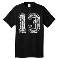 Team Jersey Uniforms Number 13 Thirteen School Sports Tall T-Shirt