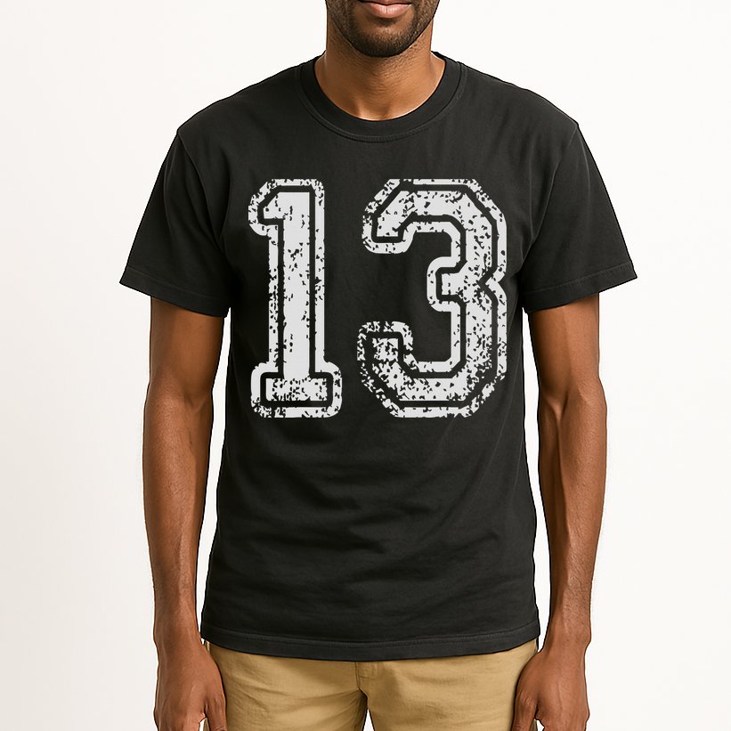 Team Jersey Uniforms Number 13 Thirteen School Sports Tall T-Shirt