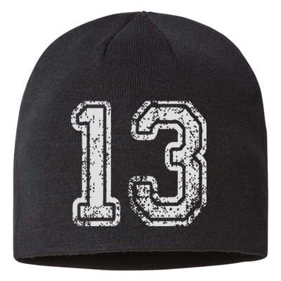 Team Jersey Uniforms Number 13 Thirteen School Sports Sustainable Beanie