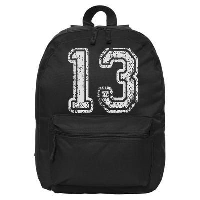 Team Jersey Uniforms Number 13 Thirteen School Sports 16 in Basic Backpack