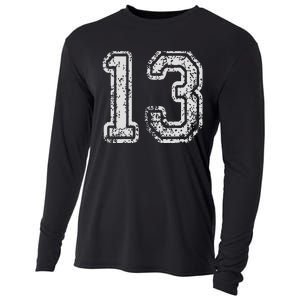 Team Jersey Uniforms Number 13 Thirteen School Sports Cooling Performance Long Sleeve Crew