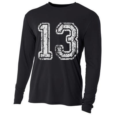 Team Jersey Uniforms Number 13 Thirteen School Sports Cooling Performance Long Sleeve Crew