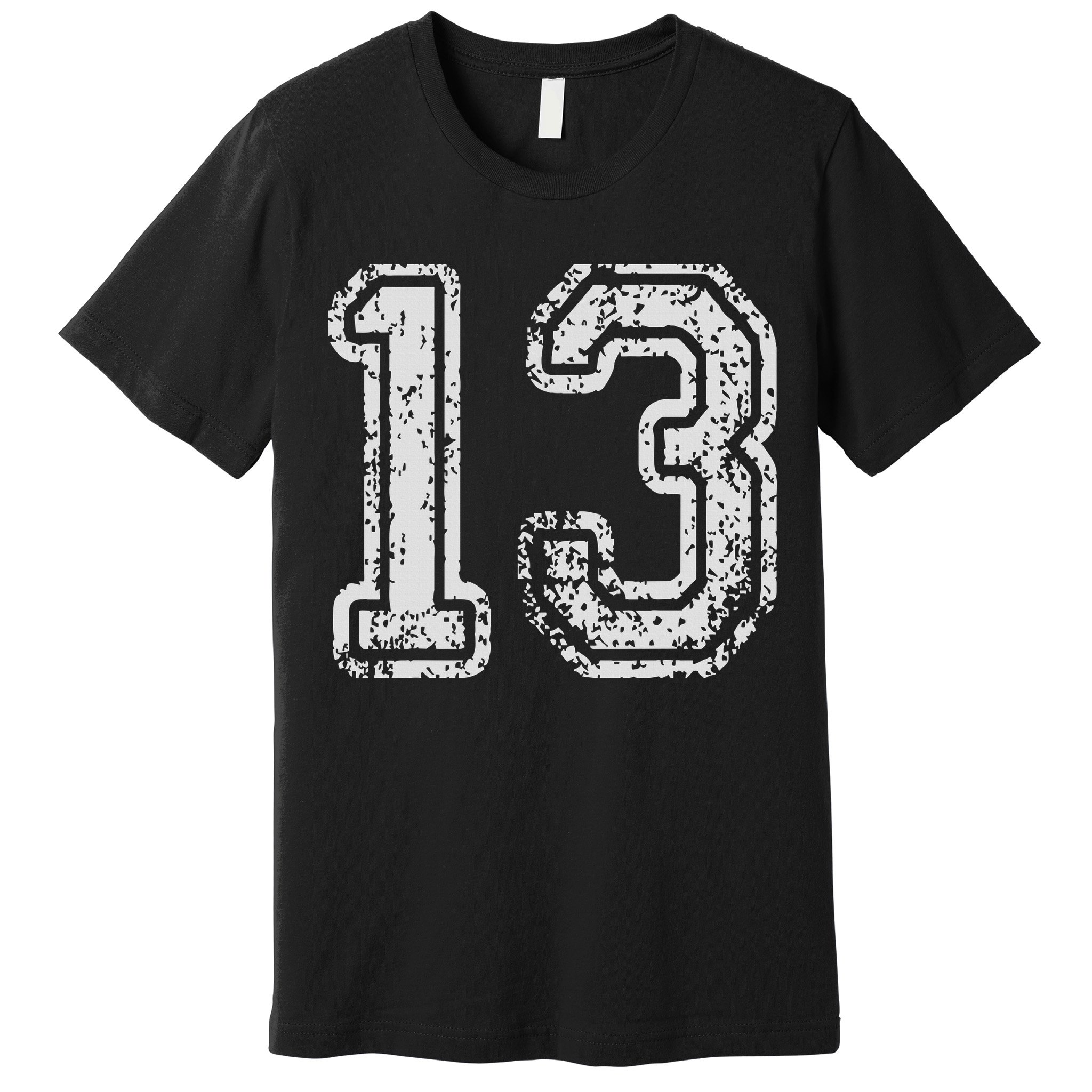 Team Jersey Uniforms Number 13 Thirteen School Sports Premium T-Shirt