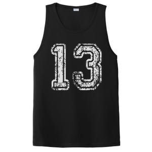 Team Jersey Uniforms Number 13 Thirteen School Sports PosiCharge Competitor Tank