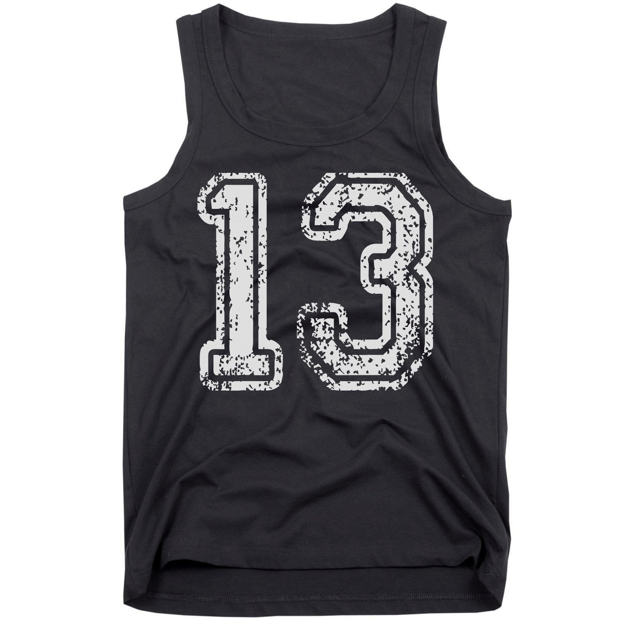 Team Jersey Uniforms Number 13 Thirteen School Sports Tank Top