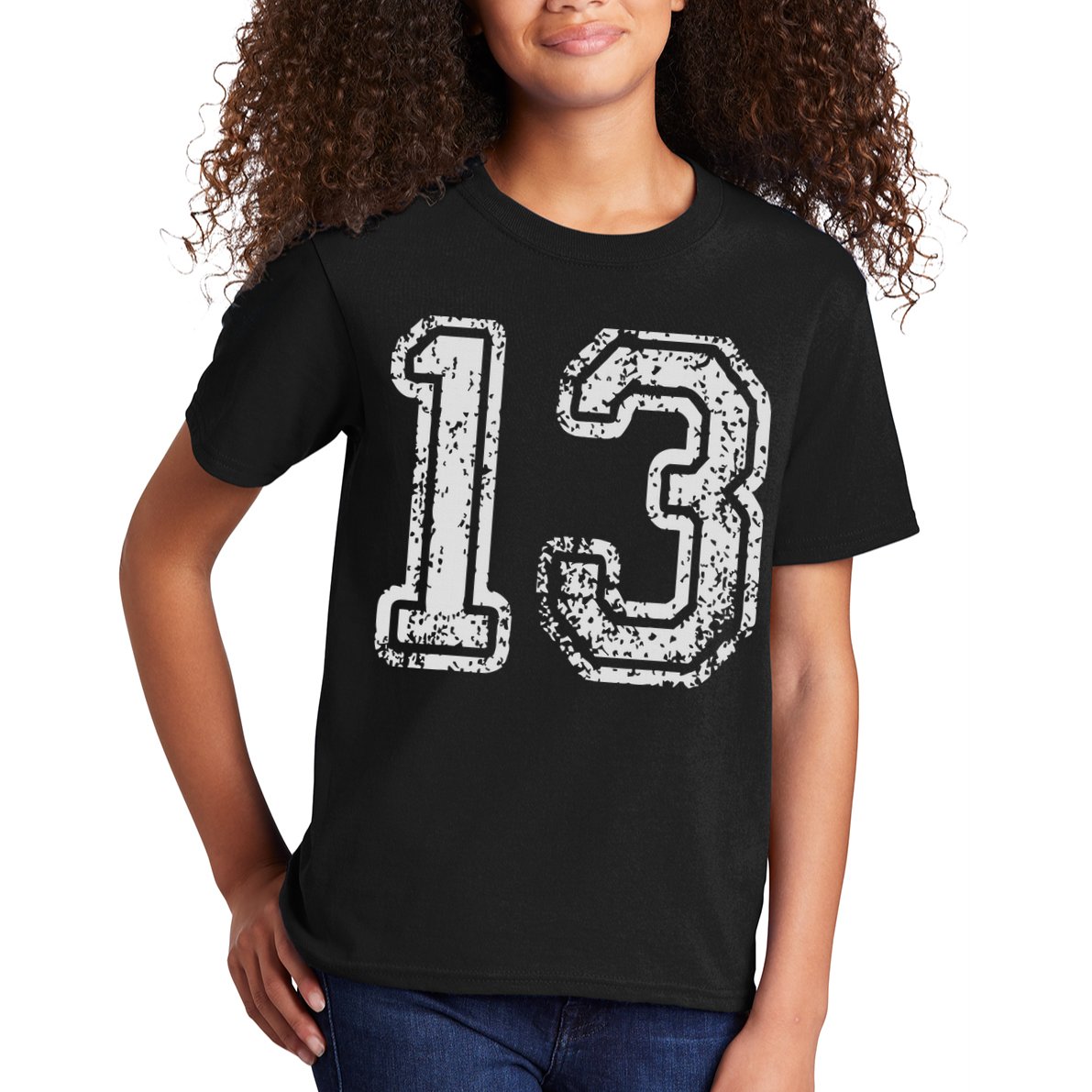 Team Jersey Uniforms Number 13 Thirteen School Sports Kids T-Shirt