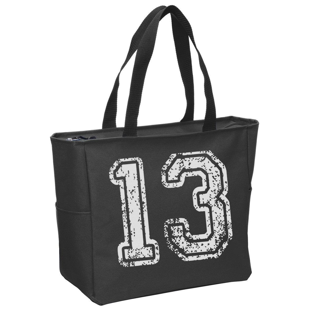 Team Jersey Uniforms Number 13 Thirteen School Sports Zip Tote Bag