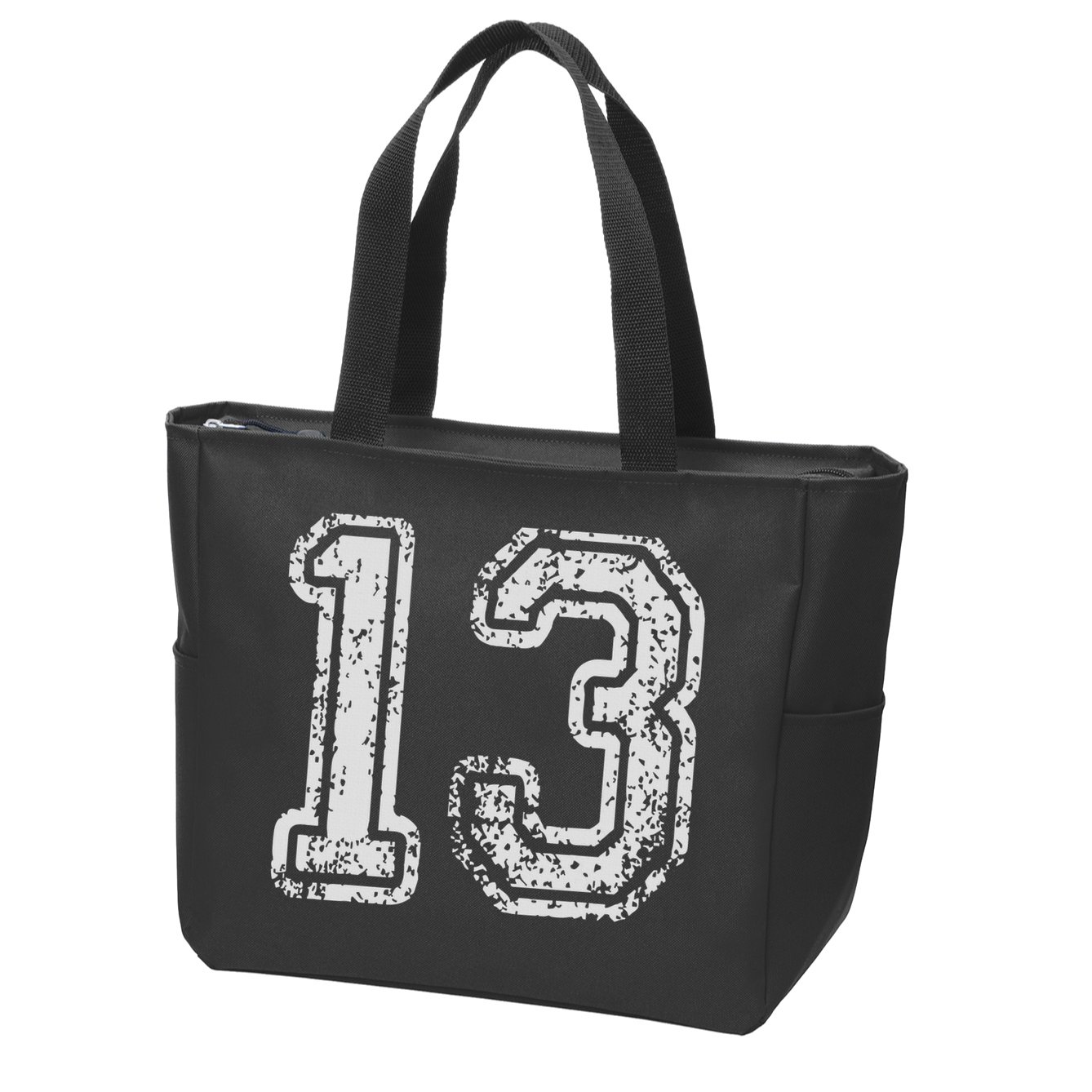 Team Jersey Uniforms Number 13 Thirteen School Sports Zip Tote Bag