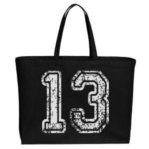 Team Jersey Uniforms Number 13 Thirteen School Sports Cotton Canvas Jumbo Tote