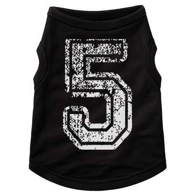 Team Jersey Uniforms Number 5 Five School Sports Birthdays Doggie Tank