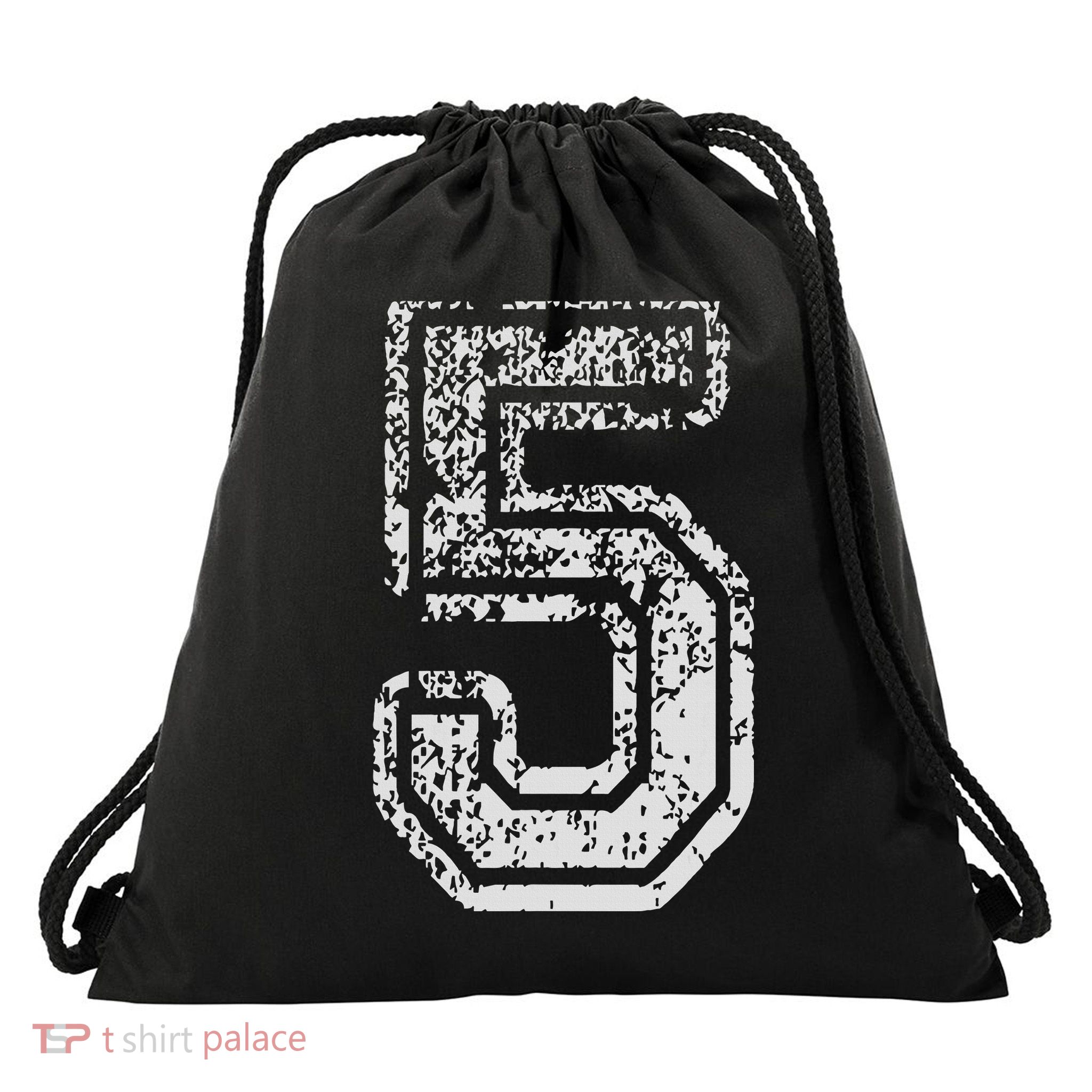 Team Jersey Uniforms Number 5 Five School Sports Birthdays Drawstring Bag