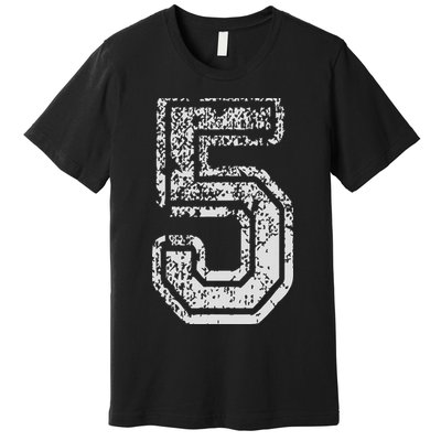 Team Jersey Uniforms Number 5 Five School Sports Birthdays Premium T-Shirt