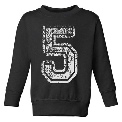 Team Jersey Uniforms Number 5 Five School Sports Birthdays Toddler Sweatshirt