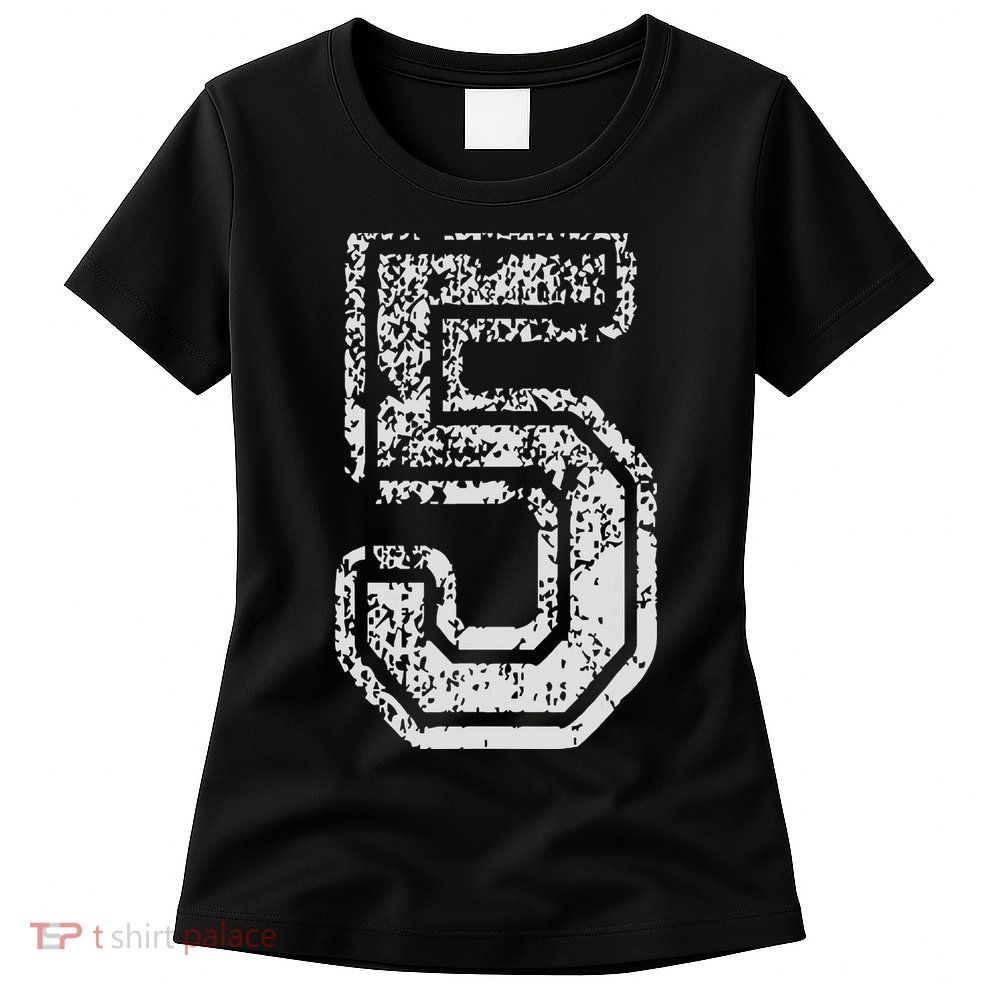 Team Jersey Uniforms Number 5 Five School Sports Birthdays Womens T-Shirt