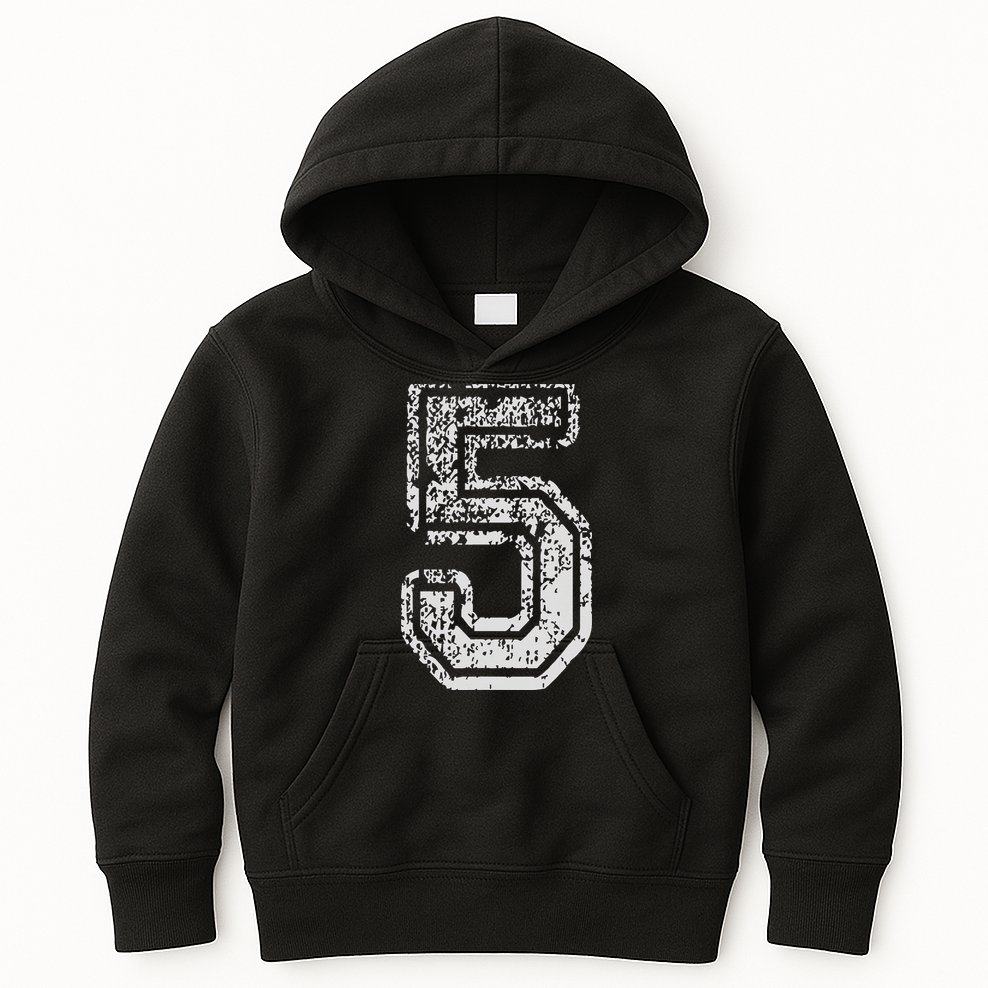 Team Jersey Uniforms Number 5 Five School Sports Birthdays Kids Hoodie