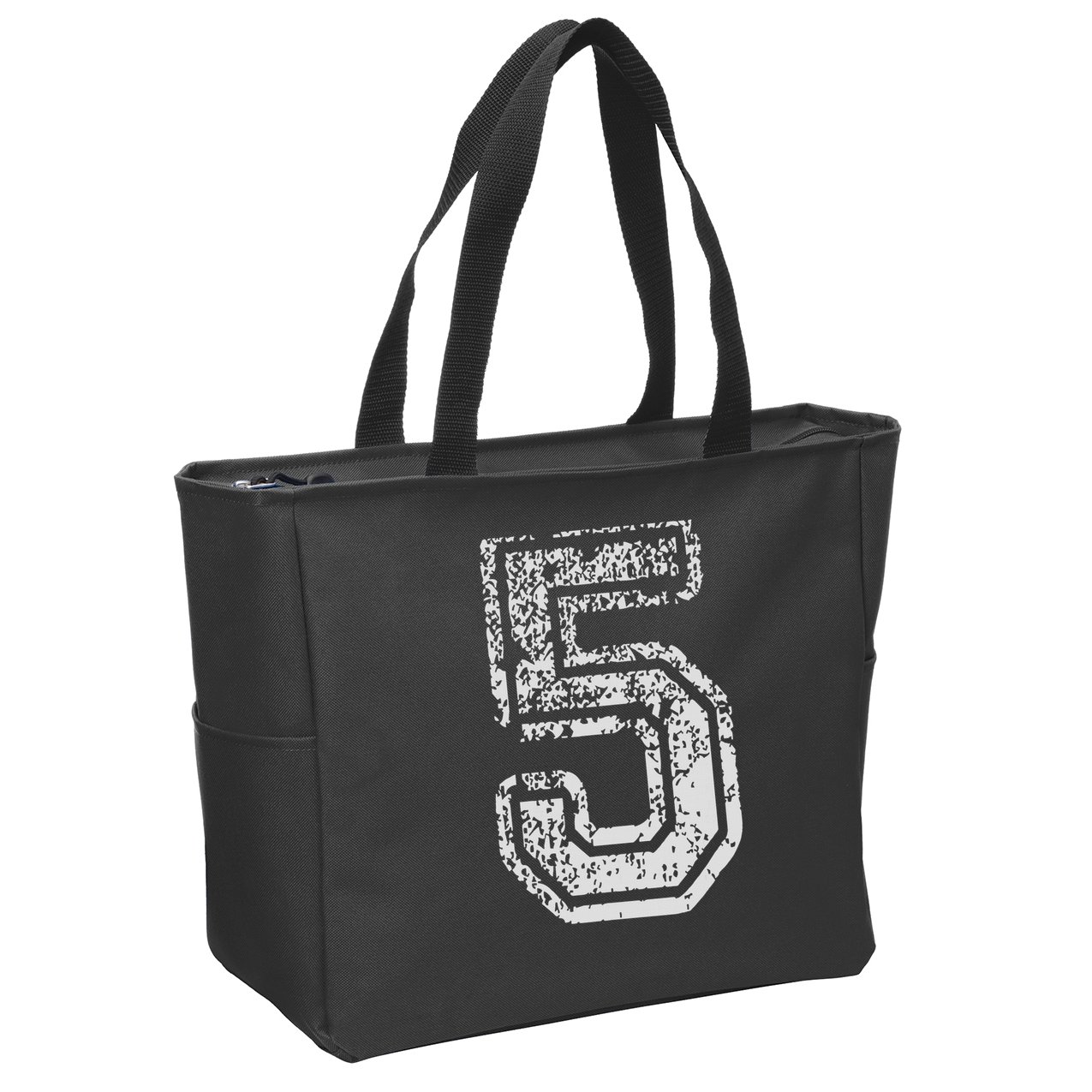 Team Jersey Uniforms Number 5 Five School Sports Birthdays Zip Tote Bag